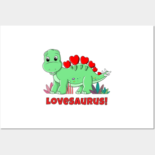 Cute Cartoon Baby Dinosaur Stegosaurus - Lovesaurus Posters and Art